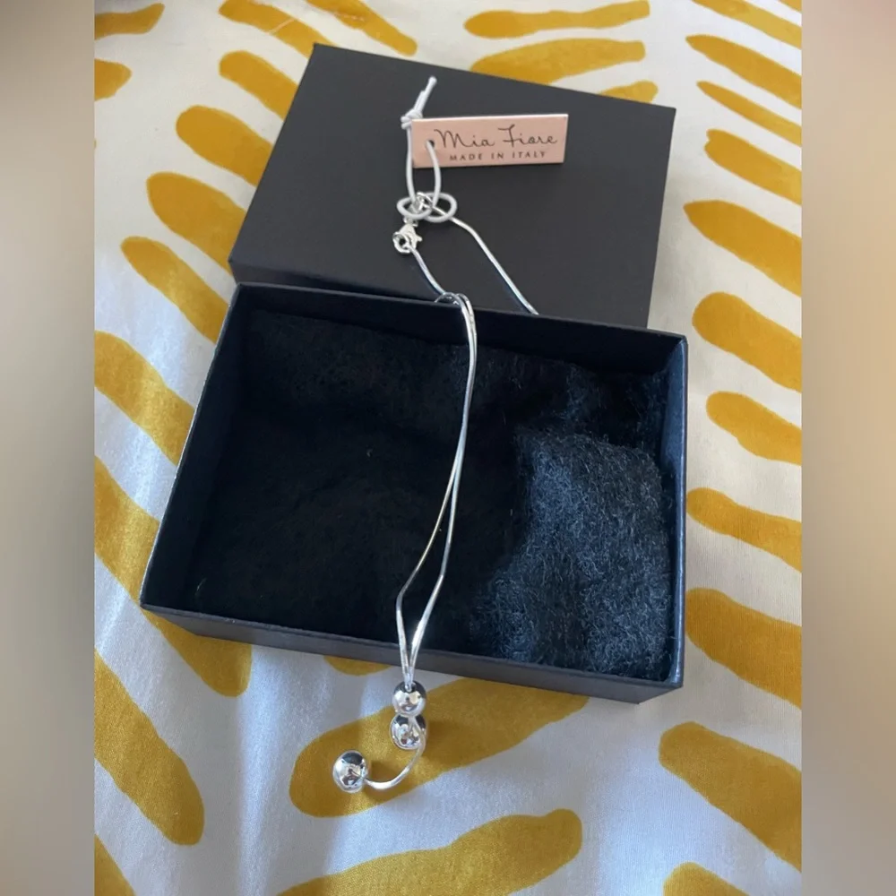 Mia fiare sterling silver necklace earrings set ball new - Picture 1 of 2